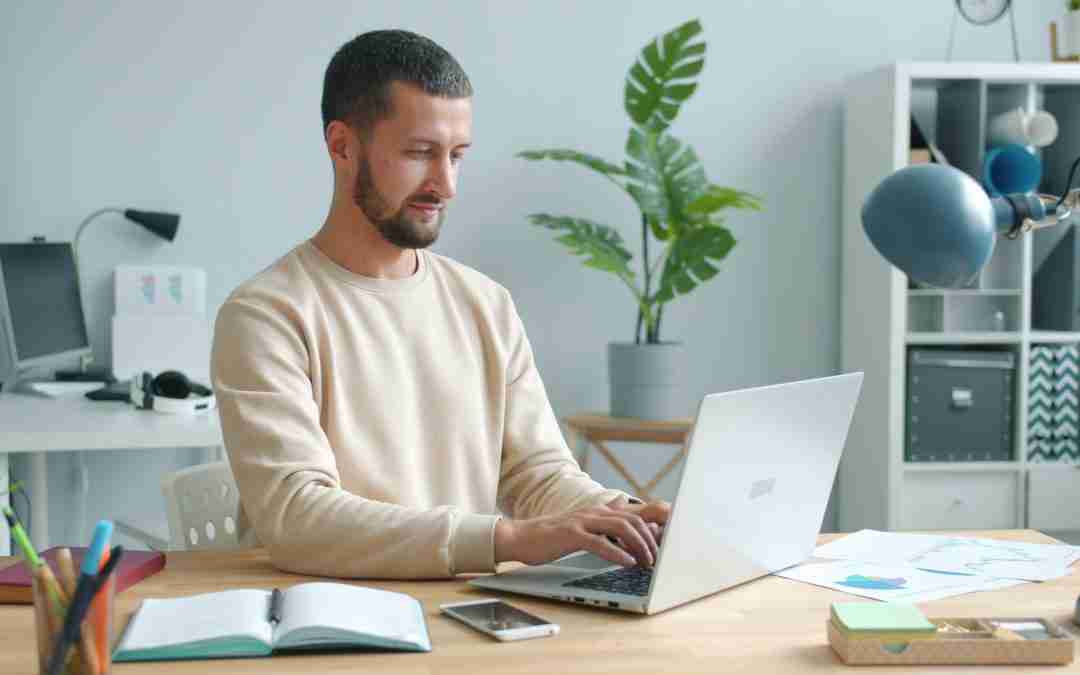 Adult completing an online ADHD evaluation from home